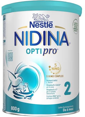 NESTLÉ NIDINA Optipro 2 Latte di Proseguimento Polvere da 6 mesi, Latta 800g