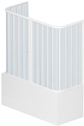 Rollplast BVES1CONCC28170 Box vasca a soffietto, dim.70 x 170 x H 150 cm, in PVC, a tre lati, due ante, con apertura centrale., Bianco