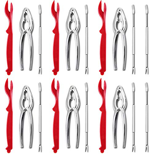 Artcome 20-teiliges Meeresfrüchte Werkzeug Set für 6 Personen, 8 Gabeln, 6 Hummer Krabben Cracker, 6 Hummerschäler Nusscracker Set