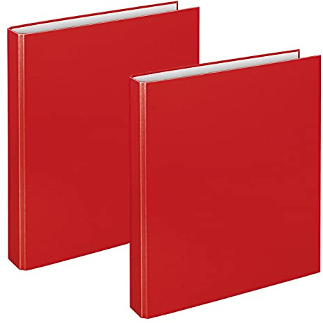 VELOFLEX A114102 - Ringbuch Basic, DIN A4, 2 Stück, rot, Füllhöhe 25 mm, Ringordner mit 2 Ring-Mechanik