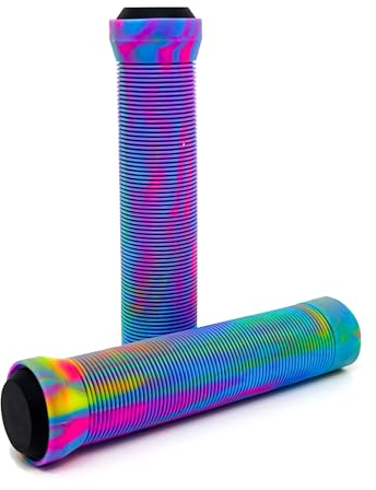 Team Dogz, impugnature per manubrio in gomma PU mista senza flangia per monopattini, biciclette, MTB, BMX ecc. con tappi alle estremità. Lunghe 150 mm con diametro interno di 22 mm per manubri