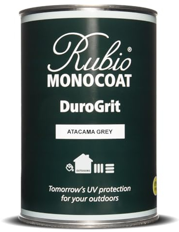 Rubio Monocoat DuroGrit Outdoor Wood Oil, Stain & Sealer - Atacama Grey | 1 Layer, UV Protection for Deck, Fence & Furniture | 1L