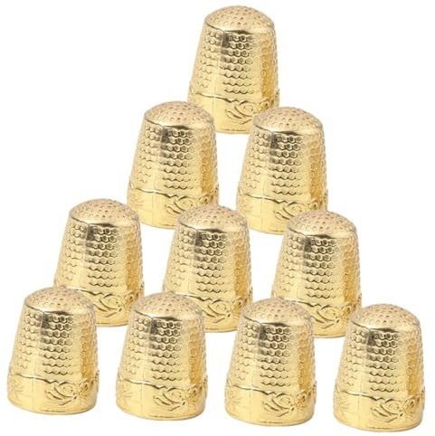 HAWILLOSCH 10stücke Kupfer Fingerhut Für Stickerei Professioneller Fingerschutz Nähschutz Aus Näher Zubehör Stickfingerhut