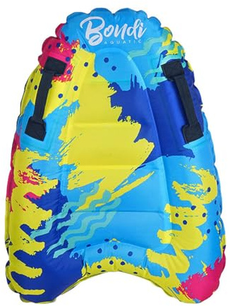 Uppblåsbar bodyboard med handtag | Bärbar surfbräda Pool Float | Hållbar bärbar cambyboard för barn | Perfekt vattensportleksak för, pool och princiola