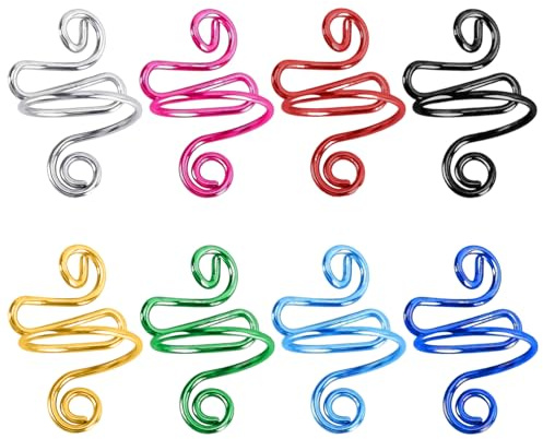 SYEYCW 8 Pcs Crochet Ring, Tension Ring for Crocheting, Adjustable Knitting Thimble Rings, Metal Open Yarn Guide Crochet Rings, Handmade Crocheting Tool Knitting Accessories, for Sewing and Crafting