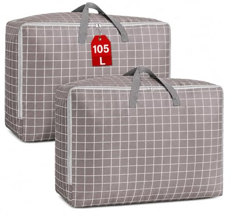 SEPSCO Borse Stoccaggio Vestiti Grande, Immagazzinamento Contenitori Armadio Sottoletto Sacco Piumone Matrimoniale Trasloco Organizer Cambio Stagione per Biancheria da letto Trapunte Cuscini Coperte
