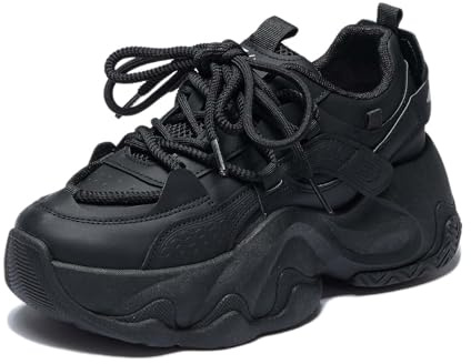 Tsuukuie Dam Chunky sneakers, platå, snörskor, retro, sportskor, löparskor, lätta, bekväma, andas, mesh