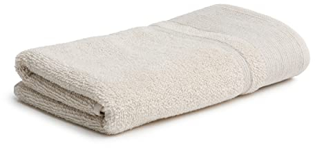 Möve Wellbeing Perlstruktur mit Biesen Handtuch 50 x 100 cm, Handtuch - Made in Germany, 85% Bio-Baumwolle 15% Leinen, Nature