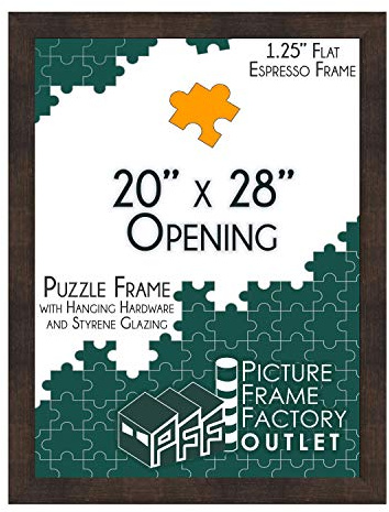 Craig Frames 20x28 Puzzle Frame, Espresso MDF with High Clarity Plexiglass Front