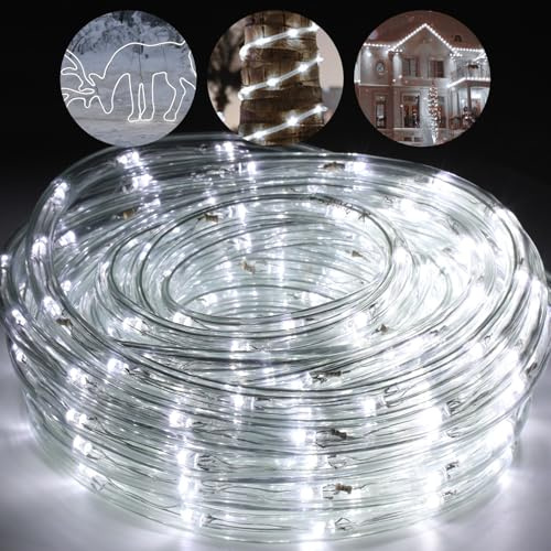 Cecaylie 40M Tubo Luminoso luce luce stringa all'aperto e al coperto bianco freddo per interno esterno festa matrimonio decorazione di Natale luce