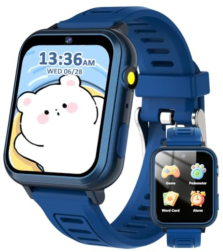 clleylise Smartwatch Bambini,Orologio con 24 Giochi,Torcia con Contapassi per Fotocamera Musicale, dai 4 ai 12 Anni,Regalo di Compleanno