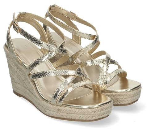 shoes&blues.es Sandalias de Cuna para Mujer con Tiras Cruzadas, Elegantes y Confortables con Cierre de Hebilla Ajustable.