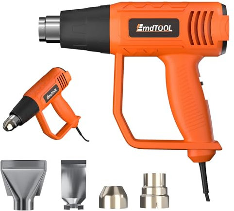 Electric Heat Gun for Painting Stripping, 2000W Hot Air Gun Tool 300℃ & 600℃ 2 Temperature Modes Heater for Wallpaper Stripping Wood Remover/Shrinking PVC/Varnish/DIY/BBQ, Orange
