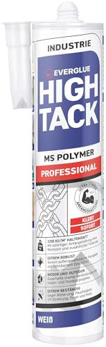 Everglue 1K MS High Tack Montagekleber für schwere Teile über 20kg/cm² weiß 450g Kartusche