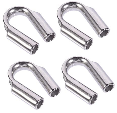 BELLIFFY 4stücke Edelstahl Kabelklemme Drahtseilschutz Chicken Heart Ring Gegen Abrieb Und Knick Für Sicheres Befestigen Von Kabeln Und Drahtseilen Langlebig Glatt Poliert Praktisch Und Ein