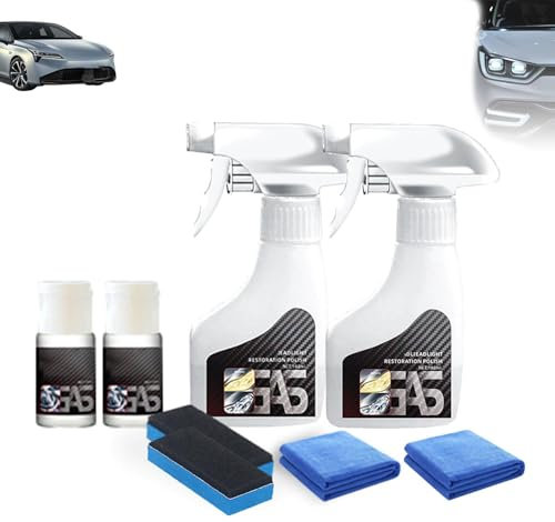 aywqew 2025 Spray per Il ripristino dei fari, Kit di Rivestimento cristallizzante per Tutti i fari annebbiati e ingialliti.