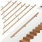 Ikodm Buche Holz Handlauf Treppengeländer 150cm Ø 42mm Geländer für Treppe Treppe Wandhandlauf Wand Treppe seitliche Montage, Inklusive Wandhalterungen, Montagematerial