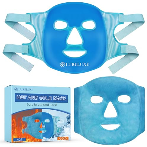 Masque Rafraîchissant Gel,Masque Gel Utilisation Chaude ou Froide,masque gel Froid Visage,masques Réutilisable pour Soin Apaisant,Soin Quotidien Idéal à la Maison ou en Voyage