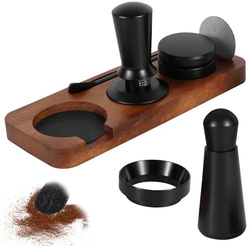 harupink Juego de prenso, 51 mm, con aguja de espresso, prensador de café con distribuidor, anillo dosificador de 51 mm, agujas para agitador de café, pantalla de puck, estación de tamper, cepillo de