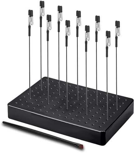 Accessoires de modélisme, Soudure à la troisième Main, 10 Pinces Crocodiles | Troisième main stable. 1 brosses et 1 base. Idéal pour les soudure, les accessoires d'aérographe, les supports de peinture