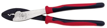 Klein Tools J1005 Crimping and Cutting Tool, Tapered Nose for 10 to 22 AWG Solderless Terminals and Connectors