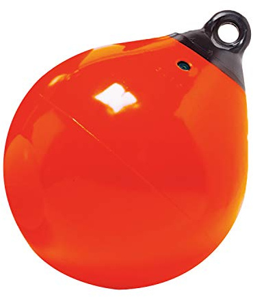 TAYLOR MADE PRODUCTS Tuff End Buoy, Orange (15) – Flexible, Strong, Marine-Grade Vinyl Buoy for 25-40 Foot Boats – Easy-to-use, Trivalve™ Inflates with Standard Ball Pump – 2020108089