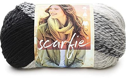 Lion Brand Yarn Scarfie - Strickgarn für Schals One Size cremefarben/schwarz