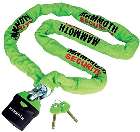 BIKE IT Locm009 Mammoth HD carré Chaîne à maillons & Lock 1.8 m Moto en Acier trempé Sécurité Antivol à chaîne