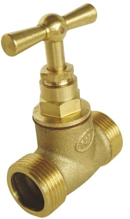 SOMATHERM PER VOI - arresto valvola a vite a doppio Maschile MM20 / 27 - Stem testa - greggio Brass