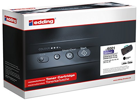 edding Toner EDD-6001 - Schwarz - Reichweite 3500 Seiten - Ersetzt Lexmark E260A21E