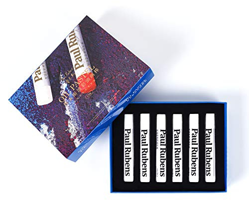 Paul Rubens 6 Pcs White Oil Pastel Set, Specially for Mixing with Other Colour Oil Pastels, Suitable for Painting Clouds and Waves, etc.