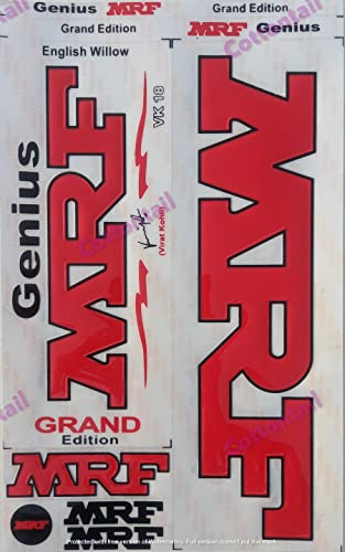 COTTONTAIL | 3D VK18 VIRAT KOHLI Genius Grand Edition | Autocollants en relief Batte de cricket | Rouge
