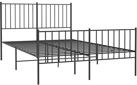 vidaXL Sängram med huvudgavel och fotgavel svart metall 120x200 cm, säng, metallsäng, metall sängram, sängar, metallsängar, metall sängramar, gästsäng