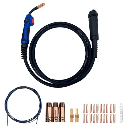 MIG MAG MB15 15AK CO² Welding Torch, 150 Amp Welder Gun with Euro Central Connection, Welding Torch and 27 pcs Welding Accessory Kit, for Welding Machine (4M)