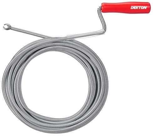 Dekton 3m Flexible Drain & Pipe Unblocker-Removes Clogging Caused By Hair & Dirt| Ideal For Cleaning Kitchen Sinks, Bathroom, Syphons| Long, Flexible Spiral Tools| Unblocks Drain Without Chemical Aids
