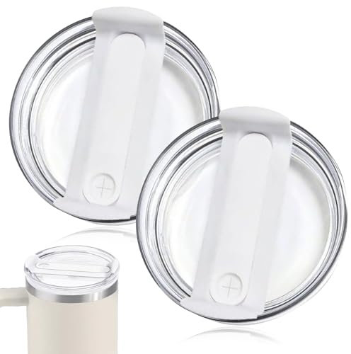 Replacement Cup Tumbler, 2 PCS Spill Proof and Splash Resistant Lids 40 OZ Tumbler Lids Stanley Cup Lid Compatible with Stanley 40oz Cup Accessory (Transparent, 40oz)