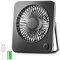 OUILA USB Ventilatori da Tavolo a Batteria 2600mAh ricaricabile,Silenzioso Mini Ventilatore Portatile a 3 Velocità da Tavolo, Ufficio, Camera da Letto, Auto, Campeggio - Nero