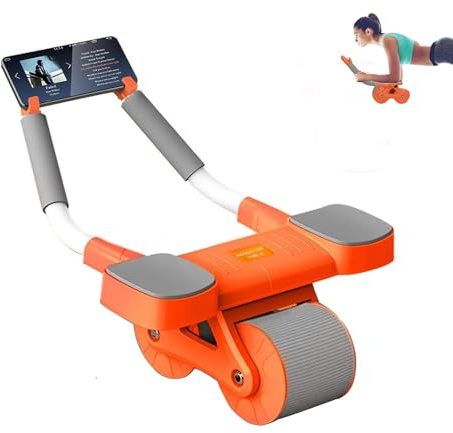 Ab Roller mit Rückholfunktion – Bauchmuskeltrainer für Zuhause – leise & stabil – Fitnessgerät für Anfänger & Fortgeschrittene – Trainiert Bauch, Rücken, Arme