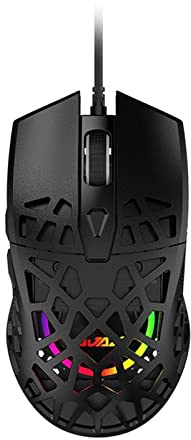YEJBBUC Ultralight RGB Gaming Mouse Wired Honeycomb Design for Computer Black