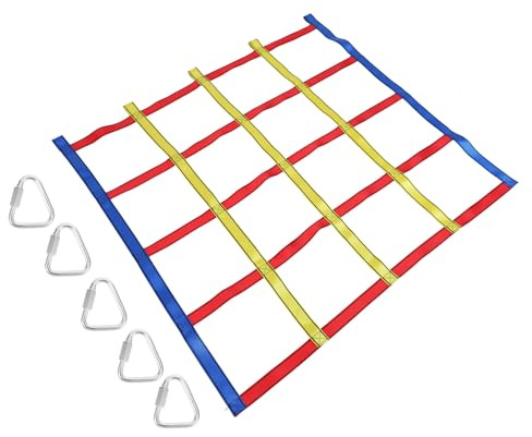 YARNOW Filet d'escalade pour Garçon et Filles Coloré Filet d'escalade Extérieur Résistant Jeu D'échelle Créative Léger Set 5 Cases Jeu D'extérieur pour Développement Physique