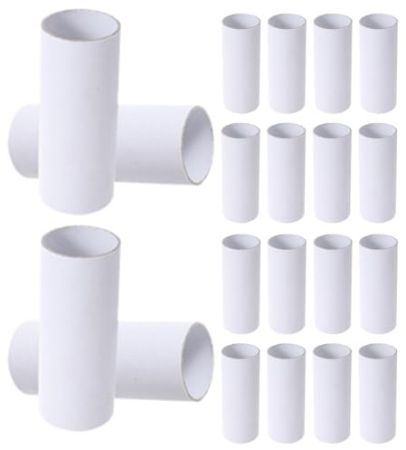 JEWEDECO 40pcs White Cardboard Tubes for Crafts, 3.94x1.57 Inches Round Hollow Paper Rolls, Versatile and Paintable Craft Paper Rolls for School Art Projects, Outdoors and Office Use