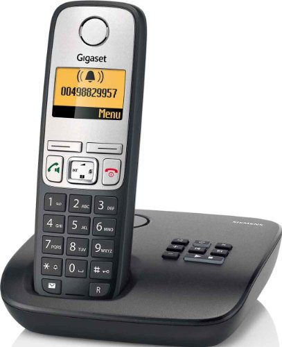 Gigaset A400A Dect-Schnurlostelefon mit Anrufbeantworter, schwarz