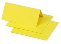 Clairefontaine 75023C - Paquet de 25 Marque-Places - Format 8,5x8cm - 210g/m² - Coloris Jaune Soleil - Invitation Evènements et Correspondance - Gamme Pollen - Papier Premium Lisse