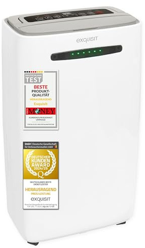 Exquisit Mobiler Luftentfeuchter, 5,5 Liter Wassertank, 400 Watt, 180m³/h, Timer, Für 30-35m², Betriebs-LED, Kindersicherung, Neustart-Funktion, LE 2055 wes
