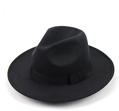 OULII Cappello Unisex Classico Fedora Cappello da Sole Cappello da Sole per Uomo Donna (Nero)