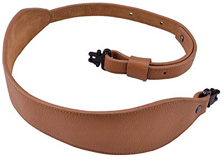 Raiseek Rifle Sling Buffalo Hide Leather Sling with Swivels, Durable Gun Strap, Metal Hardware 1 Wide