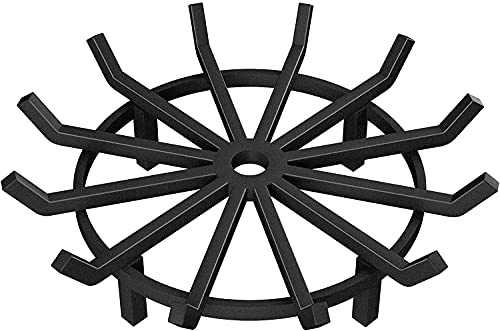 AMAGABELI GARDEN & HOME Fire Pit Grate Round 32 inch Fireplace Log Grate Solid Steel Firewood Burning Rack Holder Wrought Iron Heavy Duty Indoor Chimney Hearth Outdoor Firepit Wood Stove