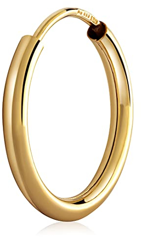 NKlaus Einzel 15mm Creole 333 Gelbgold 8 Karat gold Ohrring 2,0mm starke Goldohrrig 3087