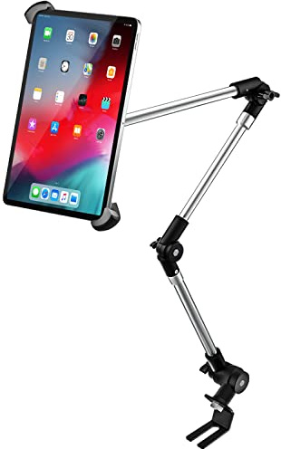 woleyi Car Truck Seat Rail Large Tablet Mount, Car Floor Bolt Tablet Holder Stand with 360° Rotation Foldable Arm for iPad Pro 12.9/Air, Galaxy Tabs, Surface Pro/Go, Kindle Fire and 9.5-14.5 Tablets
