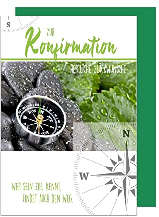 Edition Seidel Premium Glückwunschkarte zur Konfirmation mit Umschlag. Konfirmationskarte Karte Grusskarte Wege Junge Mädchen Wege (KF293 SW022)